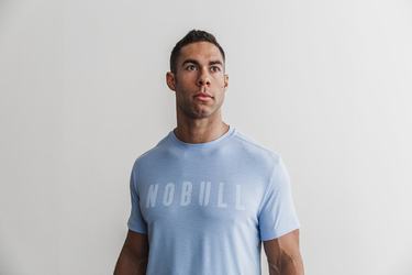 Blue Men's Nobull T Shirts | USA968705