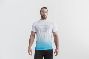 Blue Men's Nobull Wodapalooza Dip-Dye T Shirts | USA540381