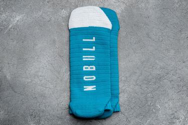 Blue White Women's Nobull Low Neon Socks | USA291876