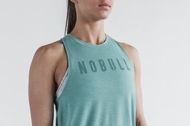 Blue Women's Nobull High-Neck Seasonal Colors Tank Tops | USA062735