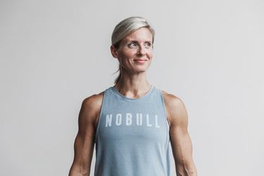 Blue Women's Nobull High-Neck Seasonal Colors Tank Tops | USA207145