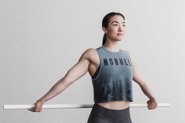 Blue Women's Nobull Muscle Dip-Dye Tank Tops | USA917204