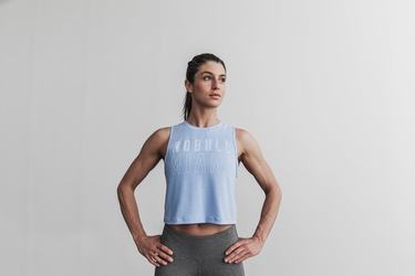 Blue Women's Nobull Muscle Miami Tank Tops | USA167298