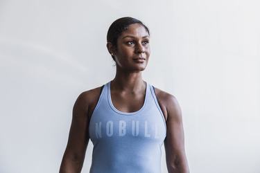 Blue Women's Nobull Racerback Tank Tops | USA401732