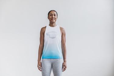 Blue Women's Nobull Wodapalooza High-Neck Dip-Dye Tank Tops | USA375284