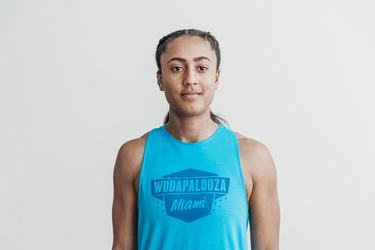 Blue Women's Nobull Wodapalooza High-Neck Tank Tops | USA467902