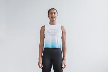 Blue Women's Nobull Wodapalooza Muscle Dip-Dye Tank Tops | USA394085