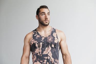 Brown Black Men's Nobull Tie-Dye Tank Tops | USA621430