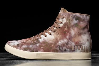 Brown Khaki Men's Nobull High-Top Tie-Dye Canvas Trainers | USA192365