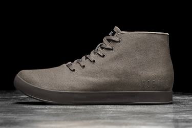 Brown Men's Nobull Canvas Mid Trainers | USA460318