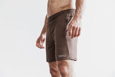 Brown Men's Nobull Lightweight Knit 7" Shorts | USA645872