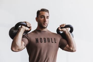 Brown Men's Nobull T Shirts | USA481720