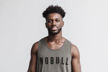 Brown Men's Nobull Tank Tops | USA798420