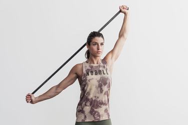 Brown Women's Nobull High-Neck Tie-Dye Tank Tops | USA025718