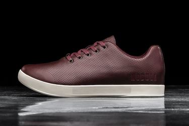 Burgundy Women's Nobull Leather Trainers | USA759208