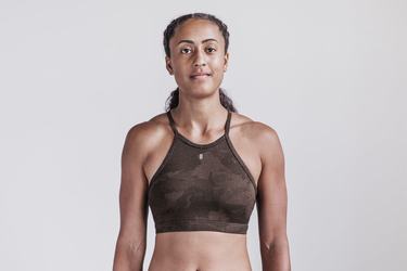 Camo Women's Nobull Halter Sports Bras | USA456318