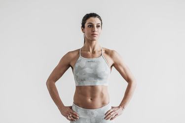 Camo Women's Nobull High-Neck Melange Sports Bras | USA739518