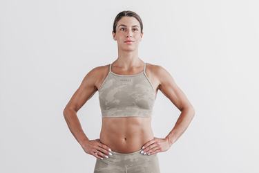 Camo Women's Nobull High-Neck Sports Bras | USA785140