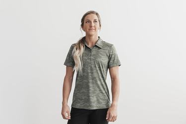 Camo Women's Nobull Lightweight Textured Polo T Shirts | USA140738