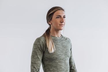 Camo Women's Nobull Lightweight Textured Long Sleeves | USA983014