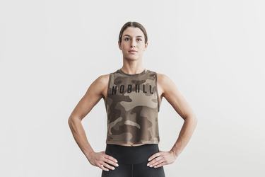 Dark Camo Women's Nobull Muscle Tank Tops | USA804691