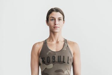 Dark Camo Women's Nobull Racerback Tank Tops | USA206783