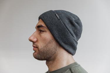 Dark Grey Men's Nobull Cuffed Beanie | USA036582