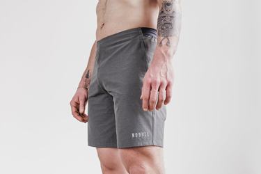 Dark Grey Men's Nobull Stretch Woven 9" Shorts | USA147539