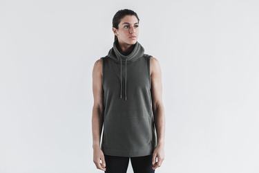 Dark Grey Women's Nobull Arctic Sleeveless Cowl Sweatshirts | USA695102