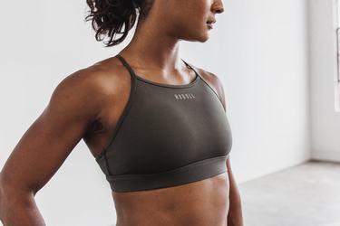 Dark Grey Women's Nobull High-Neck Sports Bras | USA105389