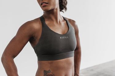 Dark Grey Women's Nobull Pace Sports Bras | USA346520