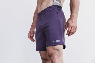 Dark Purple Men's Nobull Lightweight 7" Shorts | USA572038