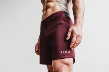 Dark Red Men's Nobull Lightweight 7" Shorts | USA249730