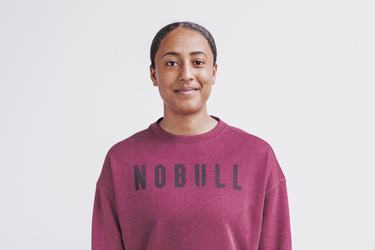 Dark Red Women's Nobull Crew Sweatshirts | USA730684