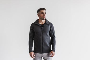 Deep Grey Men's Nobull Performance Zip-up Hoodie | USA325670