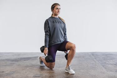 Deep Grey Women's Nobull Crew Sweatshirts | USA410326