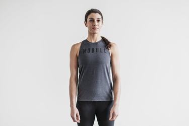 Deep Grey Women's Nobull High-Neck Classic Colors Tank Tops | USA087963