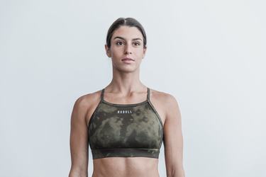 Deep Grey Women's Nobull High-Neck Tie-Dye Sports Bras | USA267480