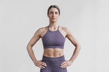 Deep Lavender Women's Nobull Halter Matte Sports Bras | USA097354