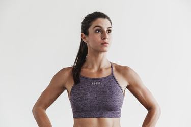 Deep Lavender Women's Nobull High-Neck Matte Sports Bras | USA613804