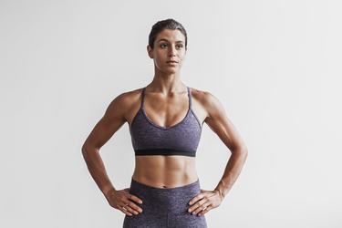 Deep Lavender Women's Nobull V-Neck Matte Sports Bras | USA294563