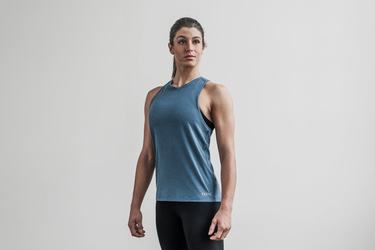 Deep Turquoise Women's Nobull High-Neck Bright Colors Tank Tops | USA214578