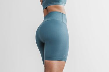 Deep Turquoise Women's Nobull High-Rise 6" Matte Shorts | USA280547