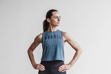 Deep Turquoise Women's Nobull Muscle (Madison) Tank Tops | USA216095