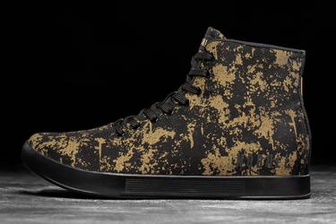 Gold Black Men's Nobull High-Top Pride Canvas Trainers | USA659423