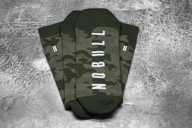 Green Camo Men's Nobull Crew Socks | USA423805