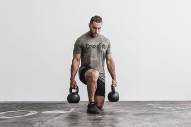 Green Camo Men's Nobull Crossfit® T Shirts | USA205376