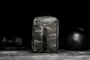 Green Camo Men's Nobull Waxed Canvas Backpacks | USA827045