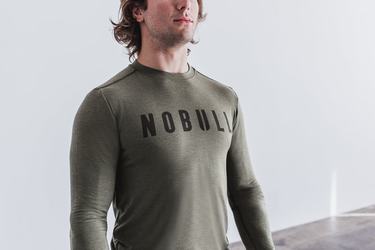 Green Men's Nobull Long Sleeves | USA138957