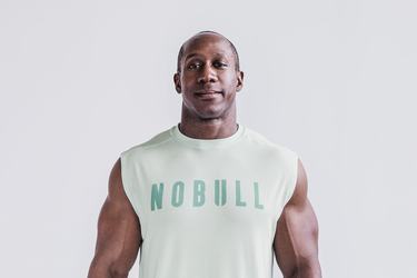 Green Men's Nobull Sleeveless T Shirts | USA091452